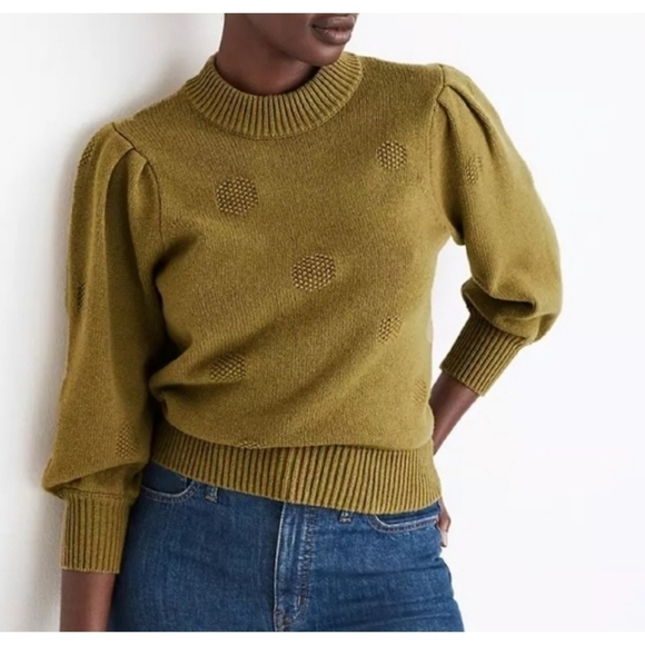 Madewell Dotted Eaton Puff sweater - Picture 1 of 7